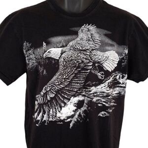 Bald Eagle T Shirt Mens Size Medium Black Musky Tale Chippewa Flowage Wisconsin